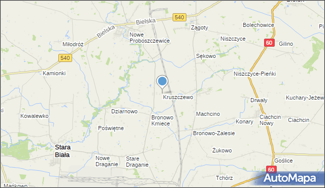mapa Kruszczewo, Kruszczewo na mapie Targeo
